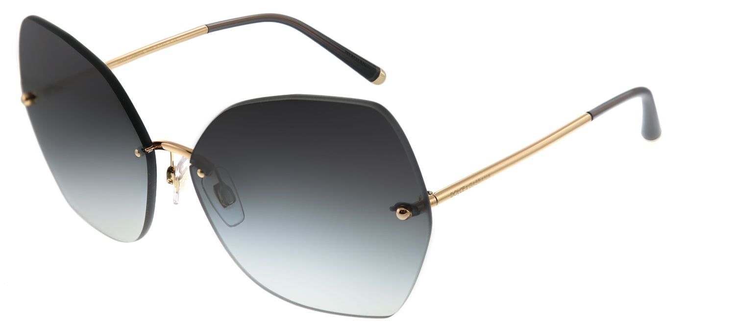 Dolce & Gabbana DG 2204 12988G Geometric Metal Gold Sunglasses with Light Grey Gradient Lens sold by Gaffos product image thumbnail 2