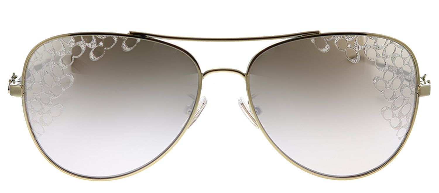 Coach L1648 HC 7074 9005LC Aviator Metal Gold Sunglasses with Pink Mirror Lens sold by Gaffos