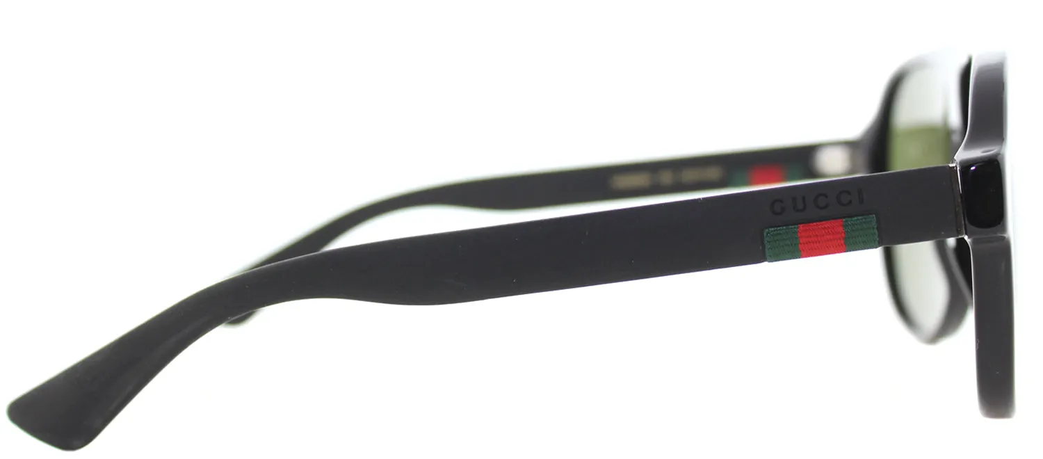 Gucci GG 0009S 001 Aviator Acetate Black Sunglasses with Green Lens sold by Gaffos product image thumbnail 3