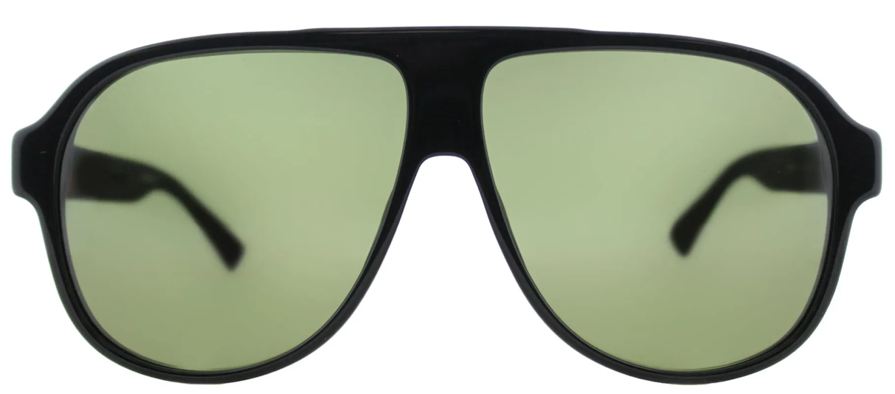 Gucci GG 0009S 001 Aviator Acetate Black Sunglasses with Green Lens sold by Gaffos