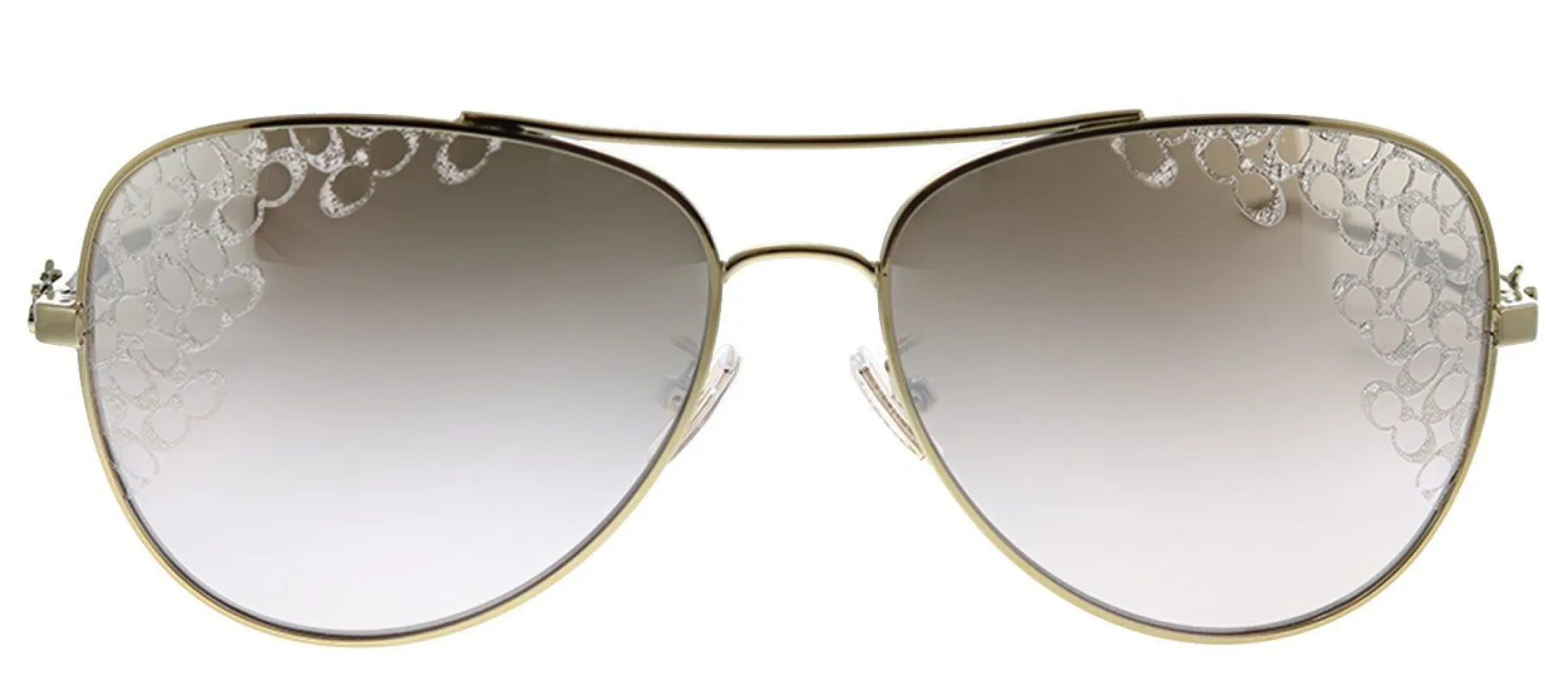 Coach L1648 HC 7074 9005LC Aviator Metal Gold Sunglasses with Pink Mirror Lens sold by Gaffos