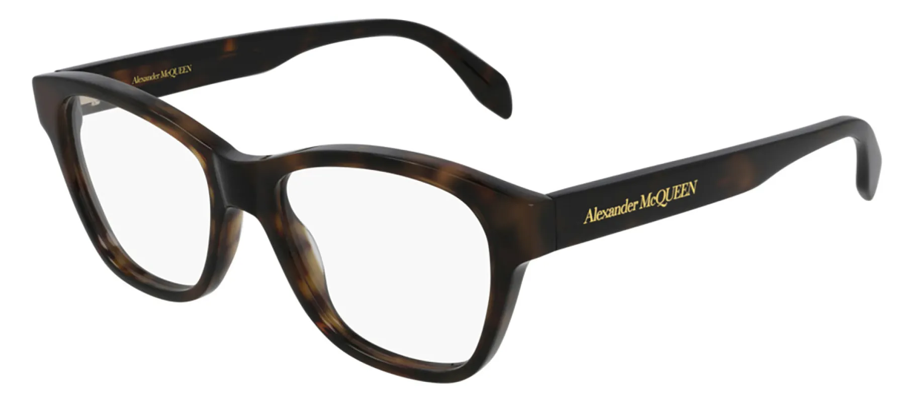 Alexander McQueen AM 0306O 002 Rectangle Acetate Havana Eyeglasses with Demo Lens sold by Gaffos