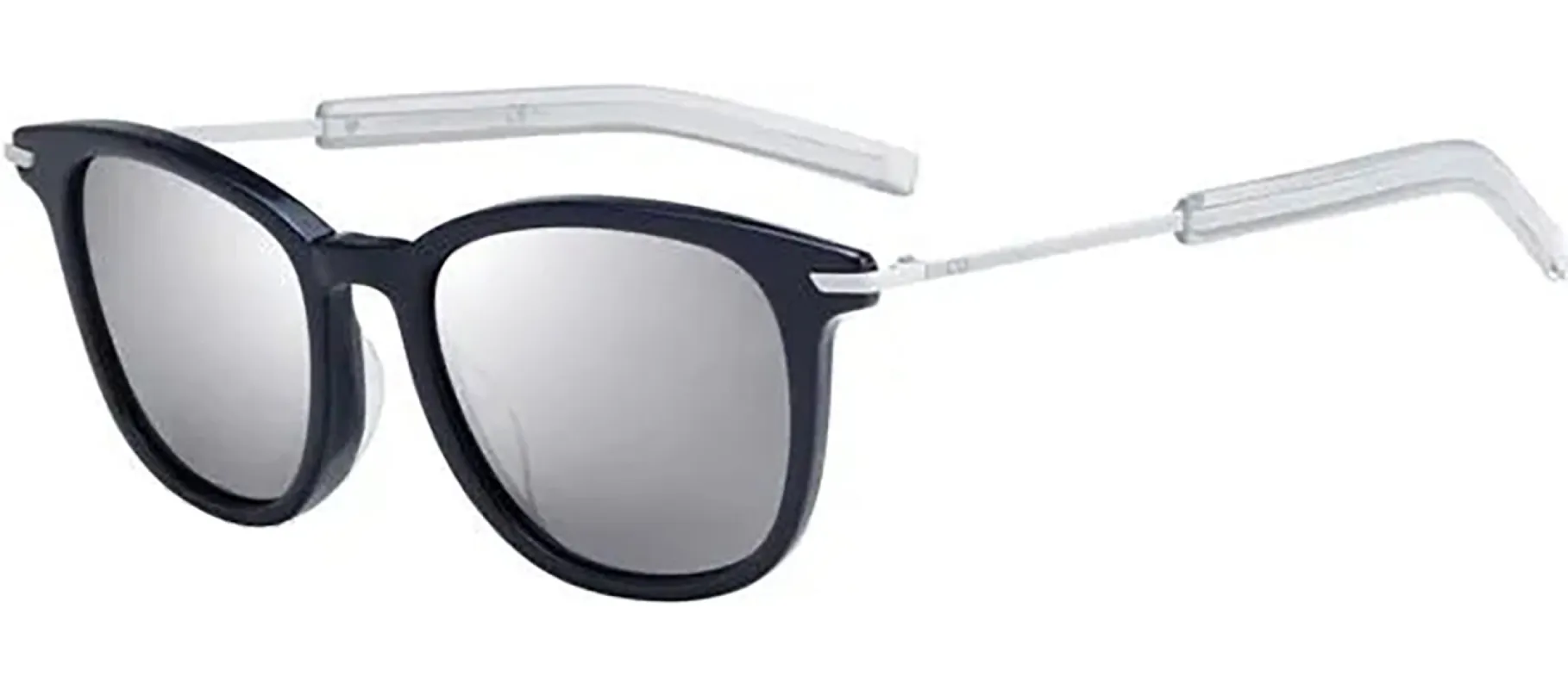 Dior CD BlackTie195S MZN Rectangular Plastic Blue Sunglasses with Silver Mirror Lens sold by Gaffos