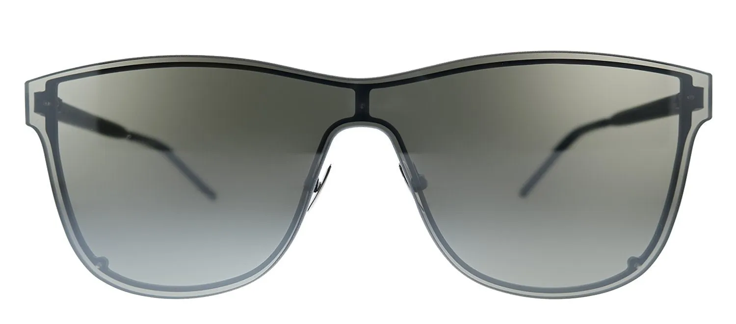 Saint Laurent OVER MASK SL 51 003 Square Metal Silver Sunglasses with Silver Mirror Lens sold by Gaffos