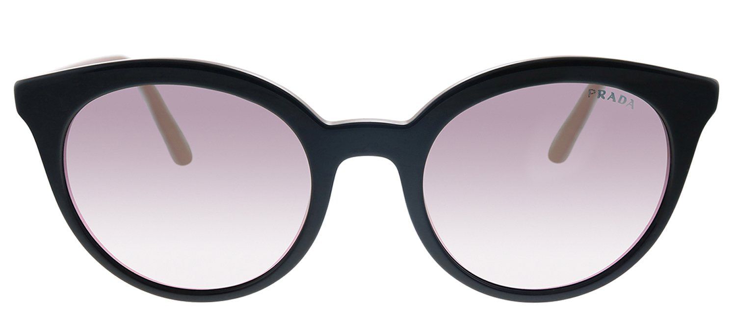 Prada PR 02XS 541726 Round Plastic Black Sunglasses with Pink Mirror Lens sold by Gaffos