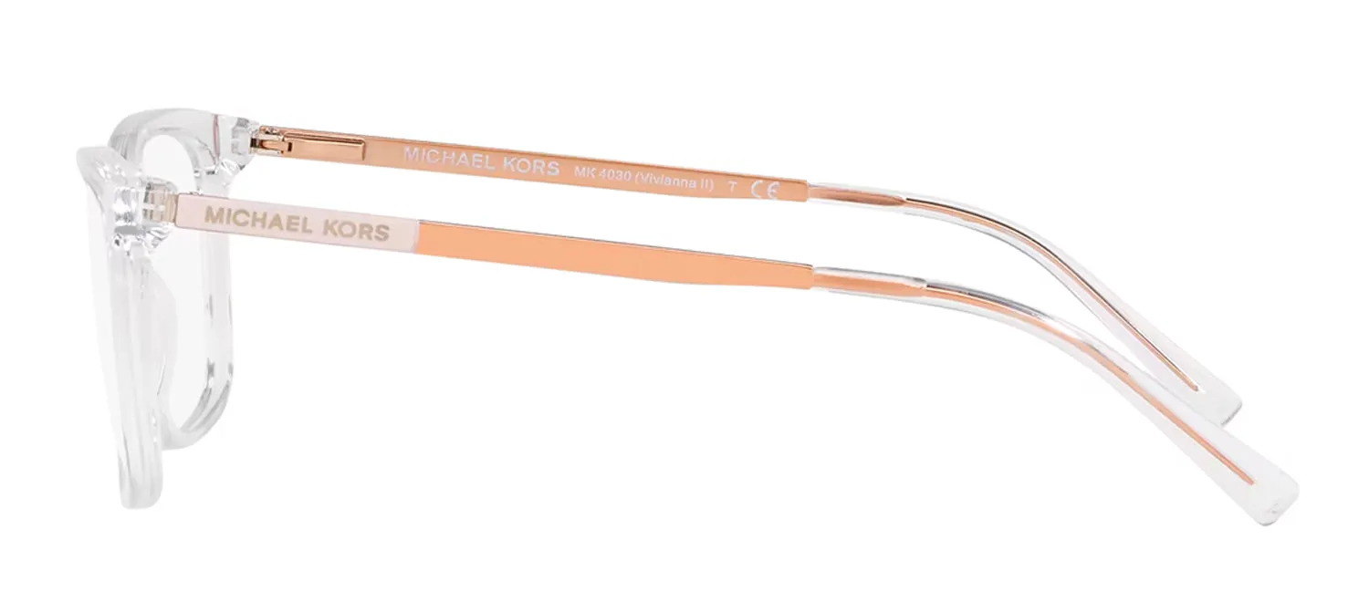 Michael Kors MK 4030 3998 Rectangle Plastic Clear Eyeglasses with Logo Stamped Demo Lenses Lens sold by Gaffos product image thumbnail 3