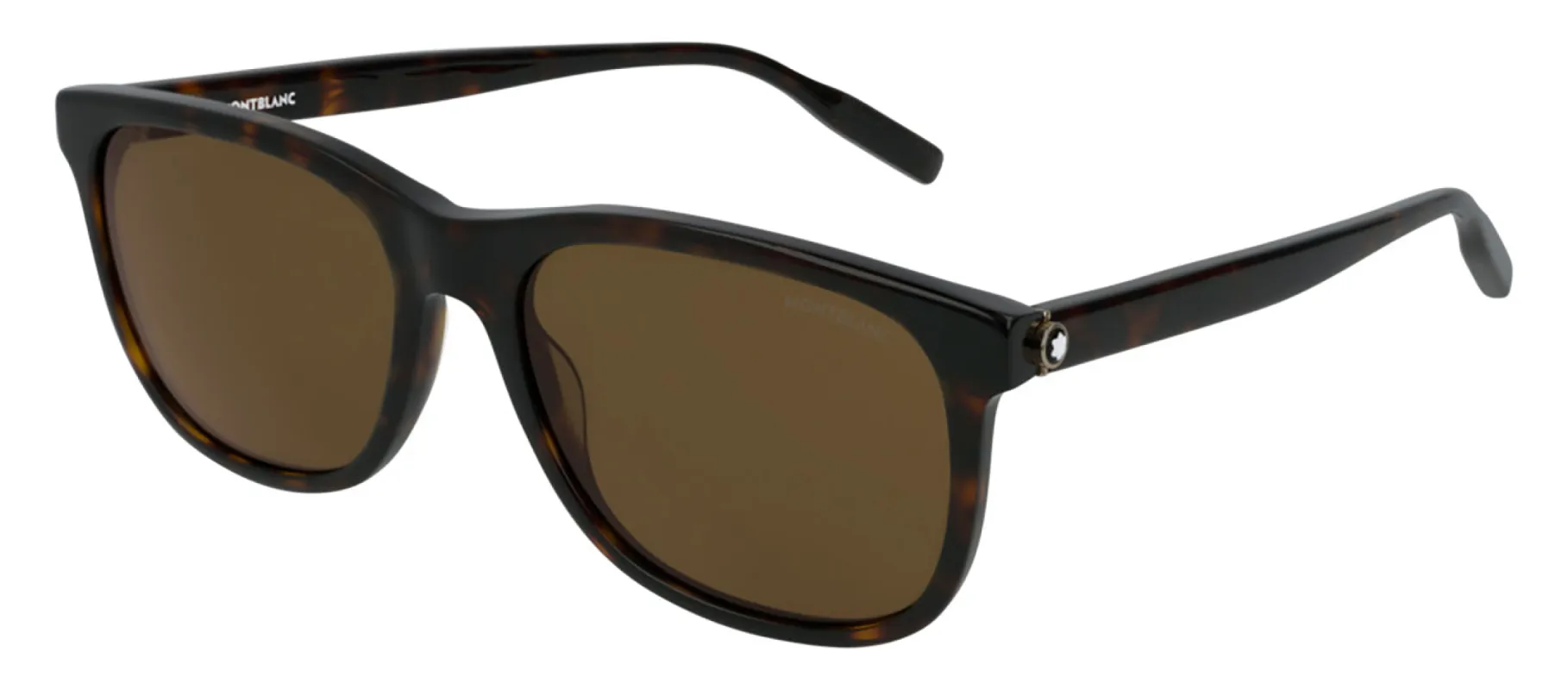 Montblanc MB 0013S 003 Rectangle Acetate Havana Sunglasses with Green Lens sold by Gaffos