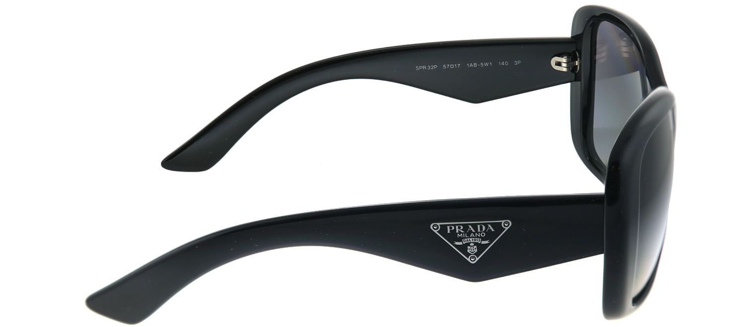 Prada PR 32PS 1AB5W1 Oval Plastic Black Sunglasses with Grey Gradient Polarized Lens sold by Gaffos product image thumbnail 3