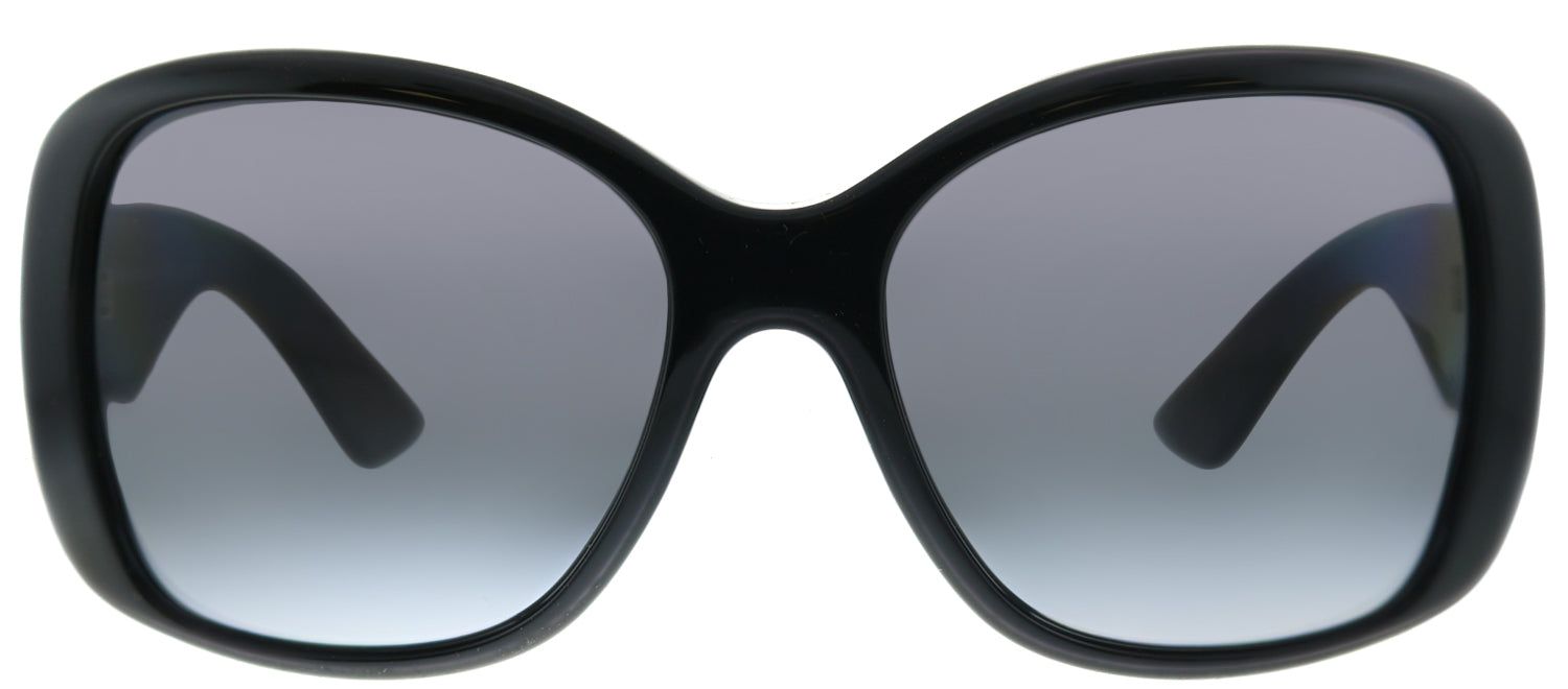 Prada PR 32PS 1AB5W1 Oval Plastic Black Sunglasses with Grey Gradient Polarized Lens sold by Gaffos