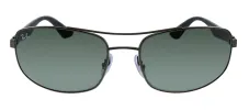 Ray-Ban RB 3527 029/71 Rectangle Metal Gunmetal Sunglasses with Green Lens sold by Gaffos