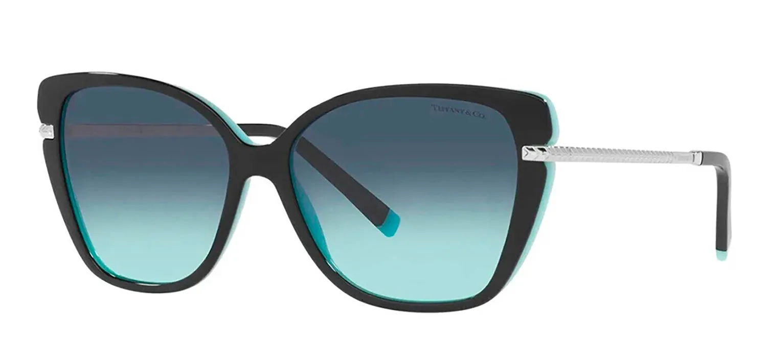 Tiffany & Co. TF 4190 80559S Cat-Eye Plastic Black Sunglasses with Blue Gradient Lens sold by Gaffos product image thumbnail 2