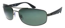 Ray-Ban RB 3527 029/71 Rectangle Metal Gunmetal Sunglasses with Green Lens sold by Gaffos