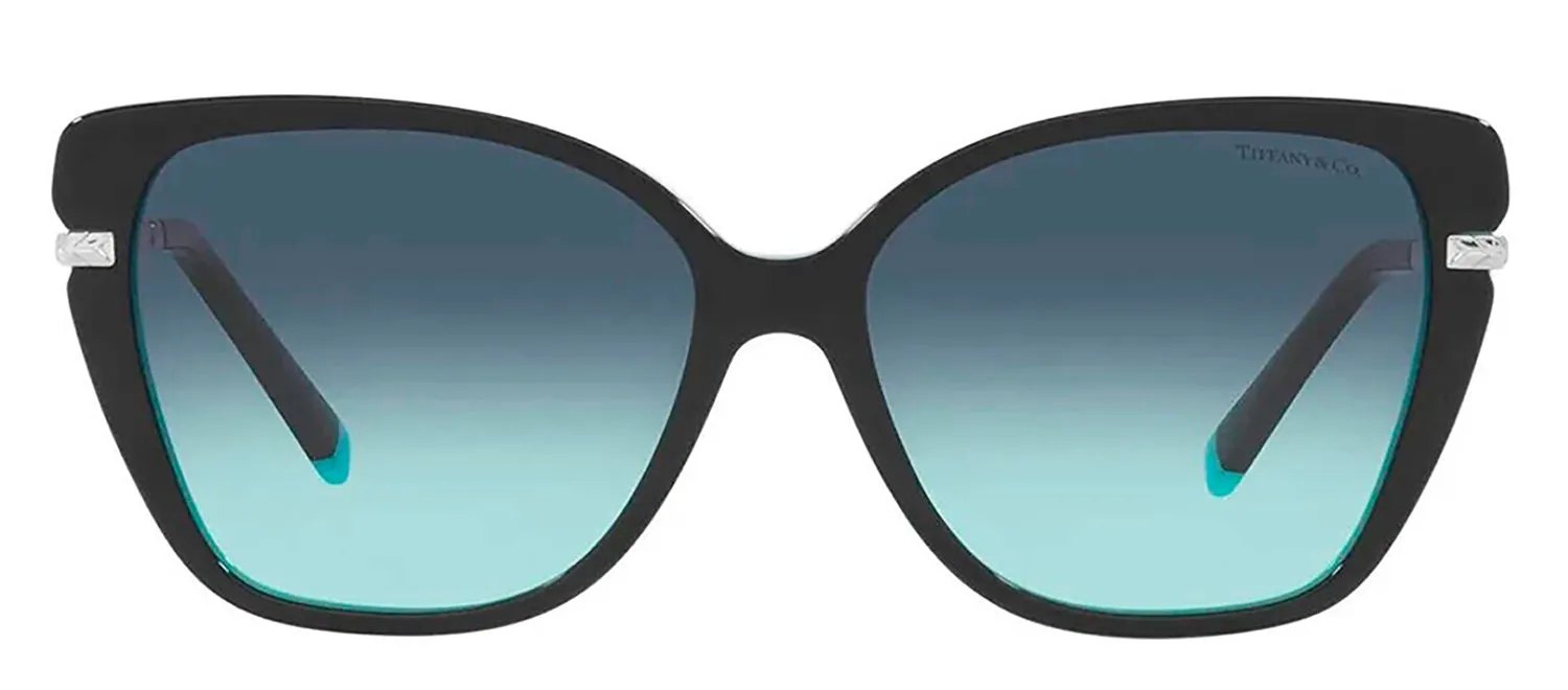 Tiffany & Co. TF 4190 80559S Cat-Eye Plastic Black Sunglasses with Blue Gradient Lens sold by Gaffos