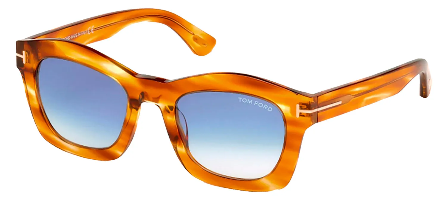 Tom Ford TF 431 41W Square Plastic Yellow Sunglasses with Blue Gradient Lens sold by Gaffos product image thumbnail 2