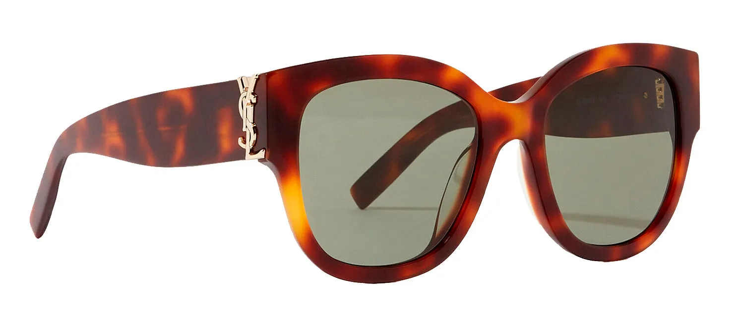 Saint Laurent SL M95/F 3 Square Plastic Havana Sunglasses with Green Lens sold by Gaffos product image thumbnail 2