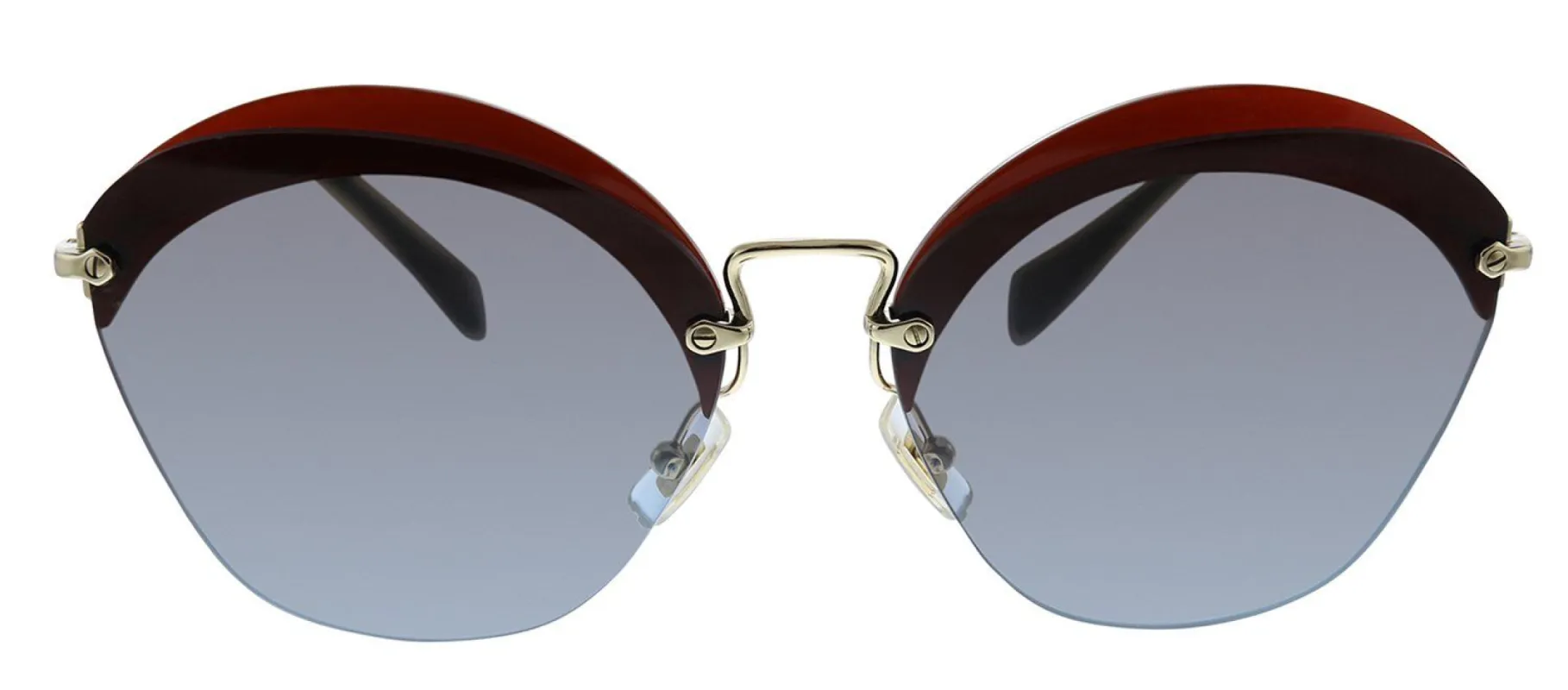 Miu Miu MU 53SS 123152 Oval Plastic Black Sunglasses with Brown Gradient Lens sold by Gaffos
