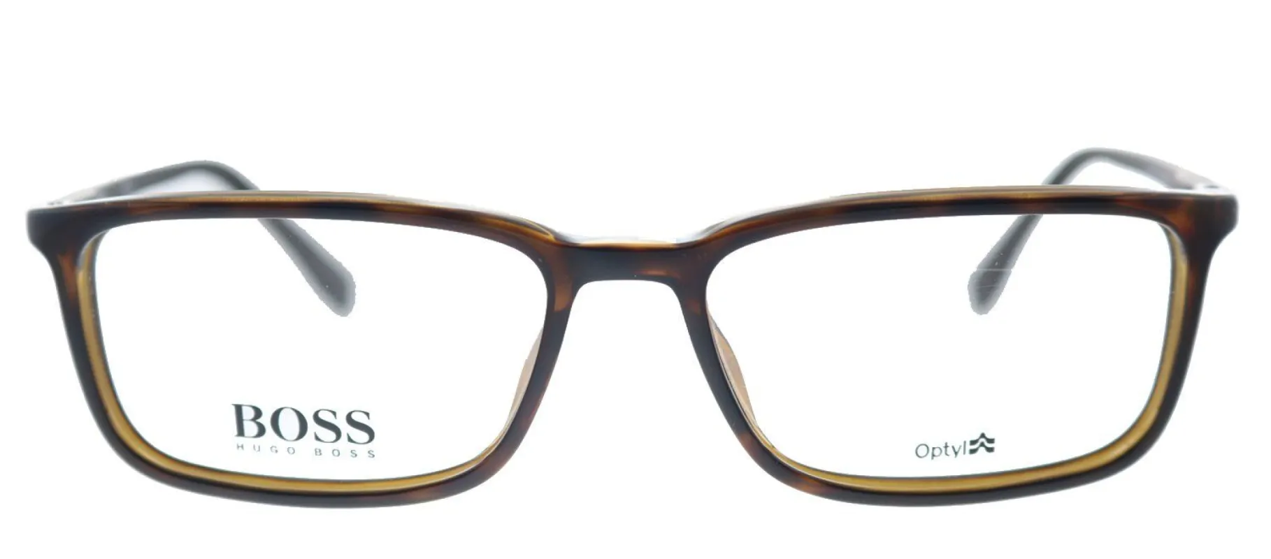 Hugo Boss BOSS 0963 086 Rectangle Plastic Havana Eyeglasses with Demo Lens made by Gaffos
