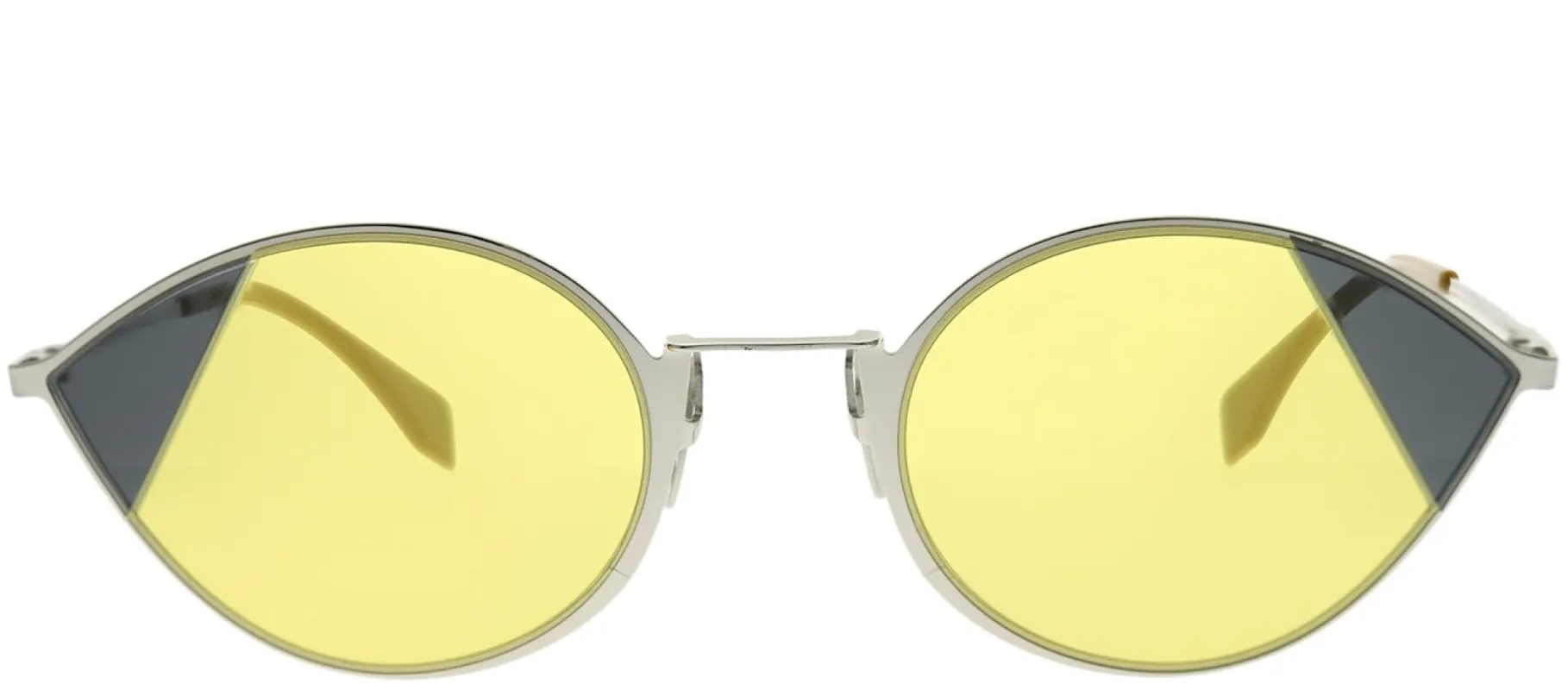 Fendi FF 0342 B1Z HO Cat-Eye Metal Silver Sunglasses with Yellow Lens sold by Gaffos