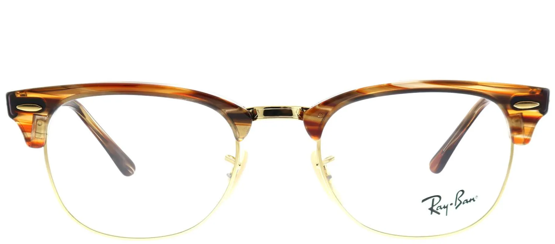 Ray-Ban RX 5154 5751 Clubmaster Plastic Brown Eyeglasses with Demo Lens sold by Gaffos