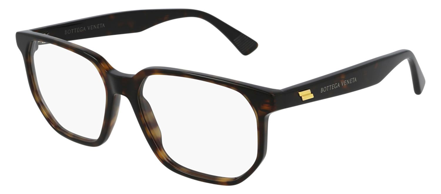 Bottega Veneta BV 1097O 002 Geometric Acetate Havana Eyeglasses with Demo Lens sold by Gaffos