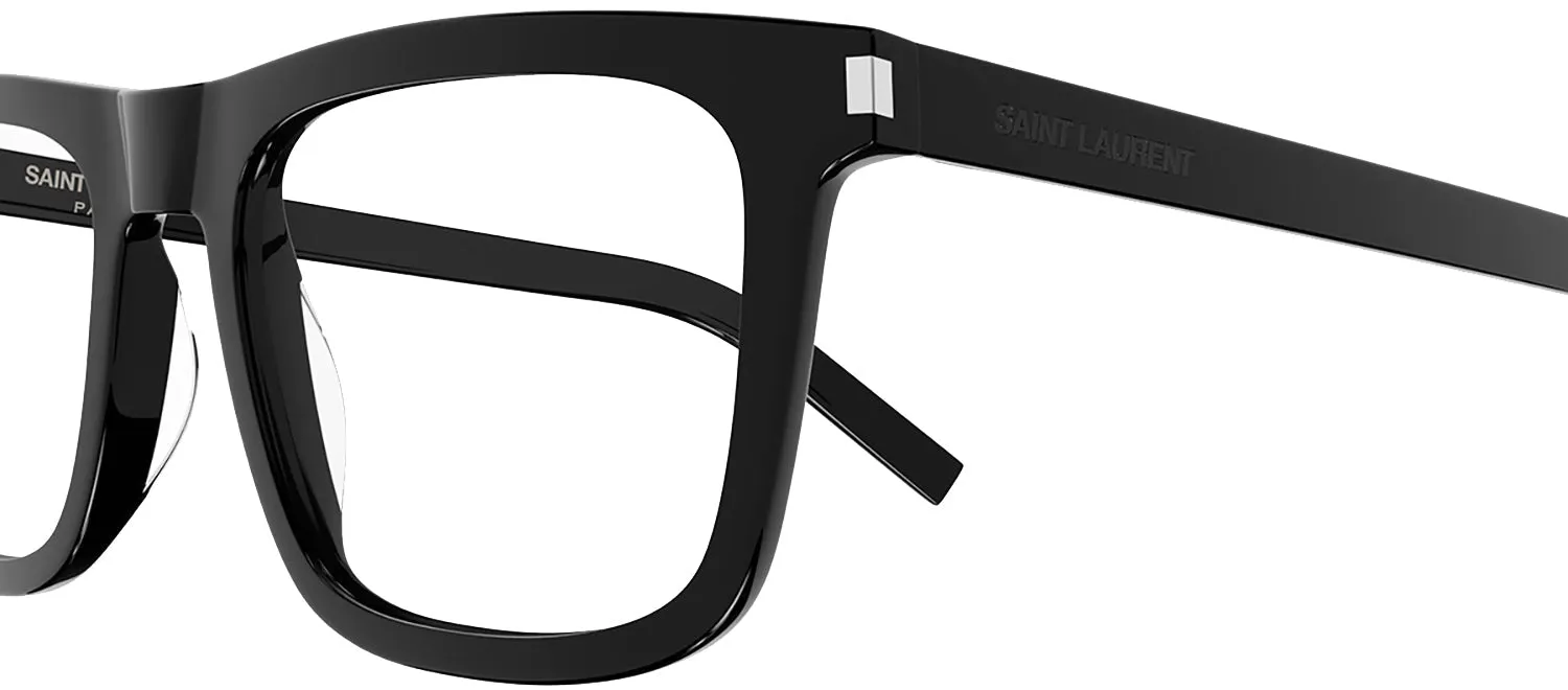Saint Laurent CLASSIC SL 547O 005 Square Plastic Black Eyeglasses with Logo Stamped Demo Lenses sold by Gaffos product image thumbnail 3