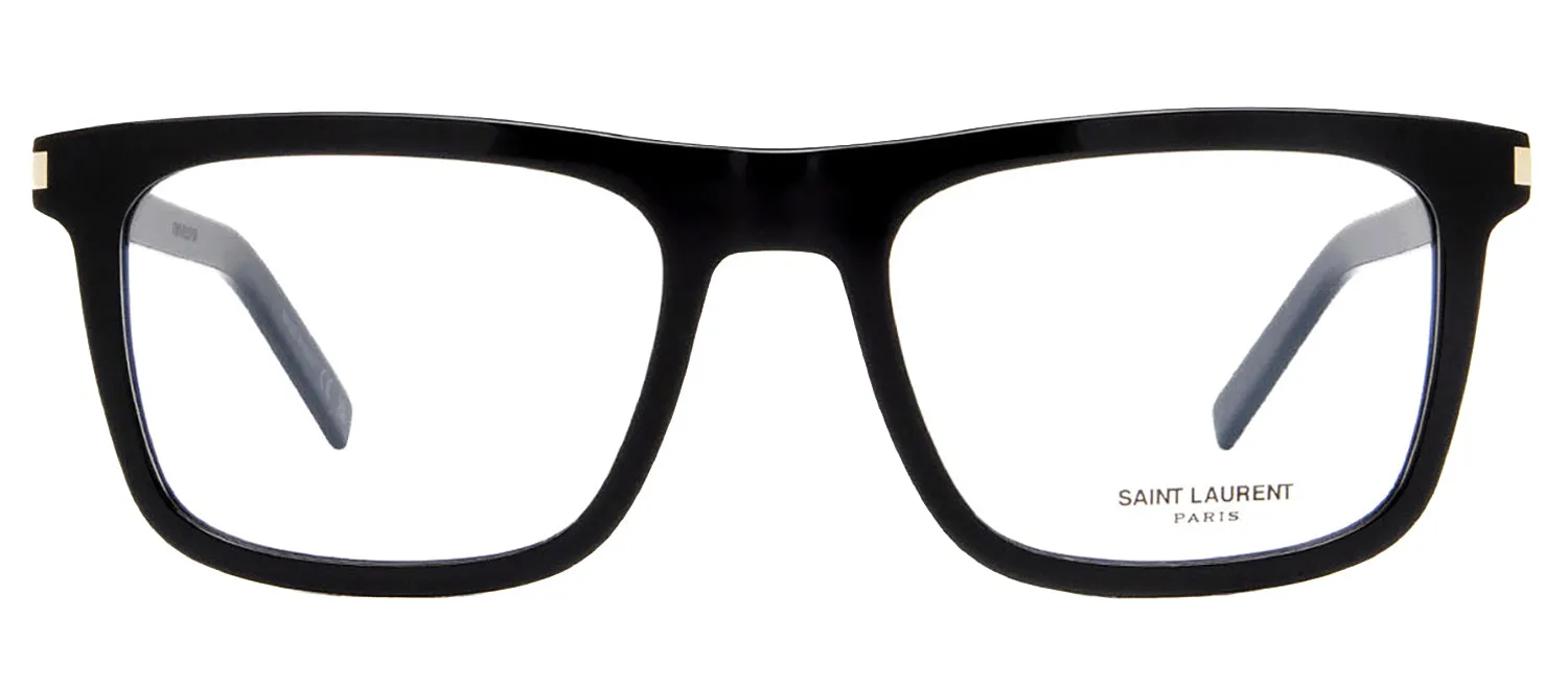 Saint Laurent CLASSIC SL 547O 005 Square Plastic Black Eyeglasses with Logo Stamped Demo Lenses sold by Gaffos