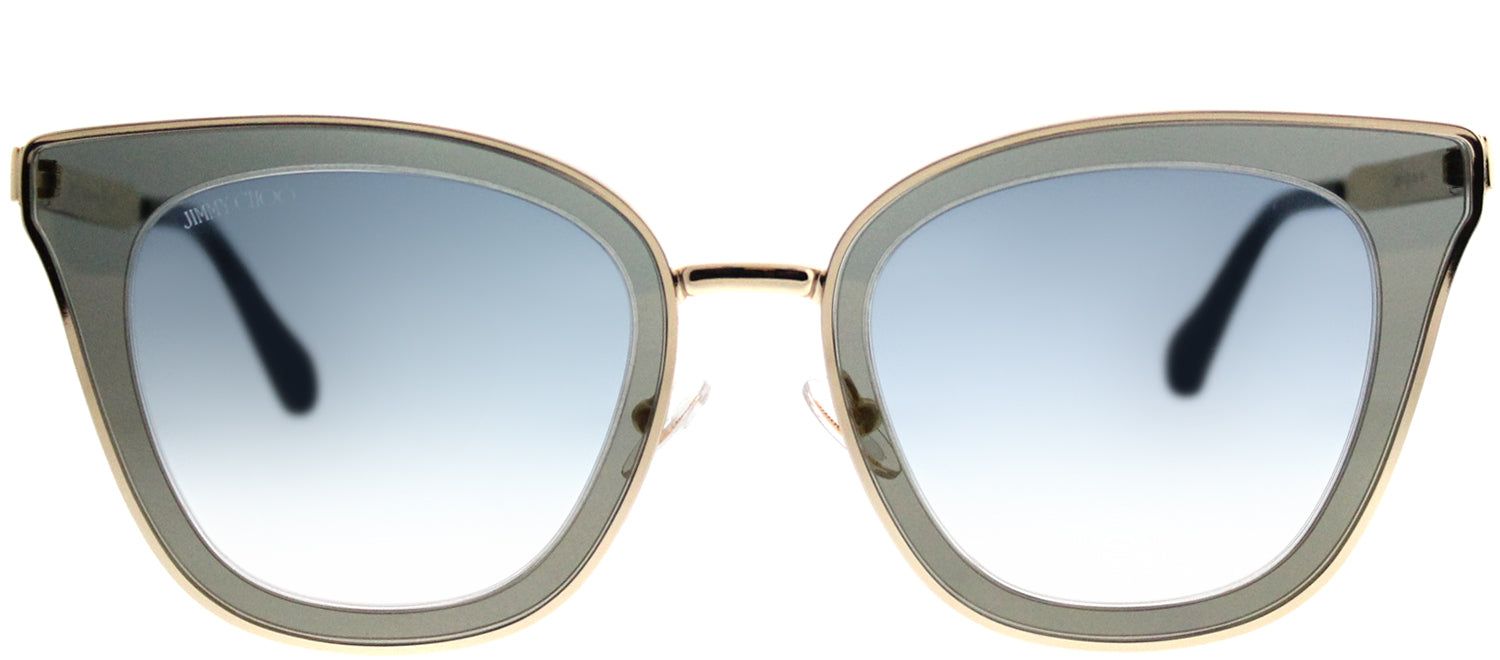 Jimmy Choo JC Lory KY2 Cat-Eye Metal Gold Sunglasses with Blue Mirror Gradient Lens sold by Gaffos