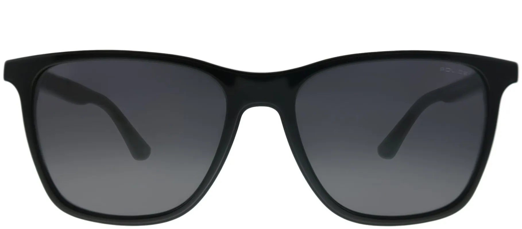 Police SPL 872 700 Rectangle Plastic Black Sunglasses with Grey Lens made by Gaffos