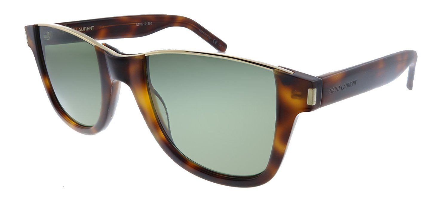 Saint Laurent CUT SL 51 002 Square Acetate Havana Sunglasses with Green Lens sold by Gaffos product image thumbnail 2
