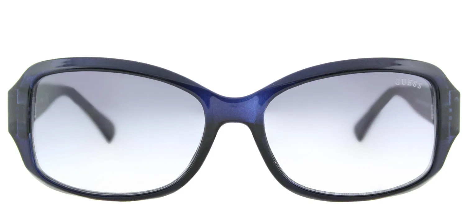 Guess GU 7410 90C Oval Plastic Blue Sunglasses with Grey Mirror Lens sold by Gaffos