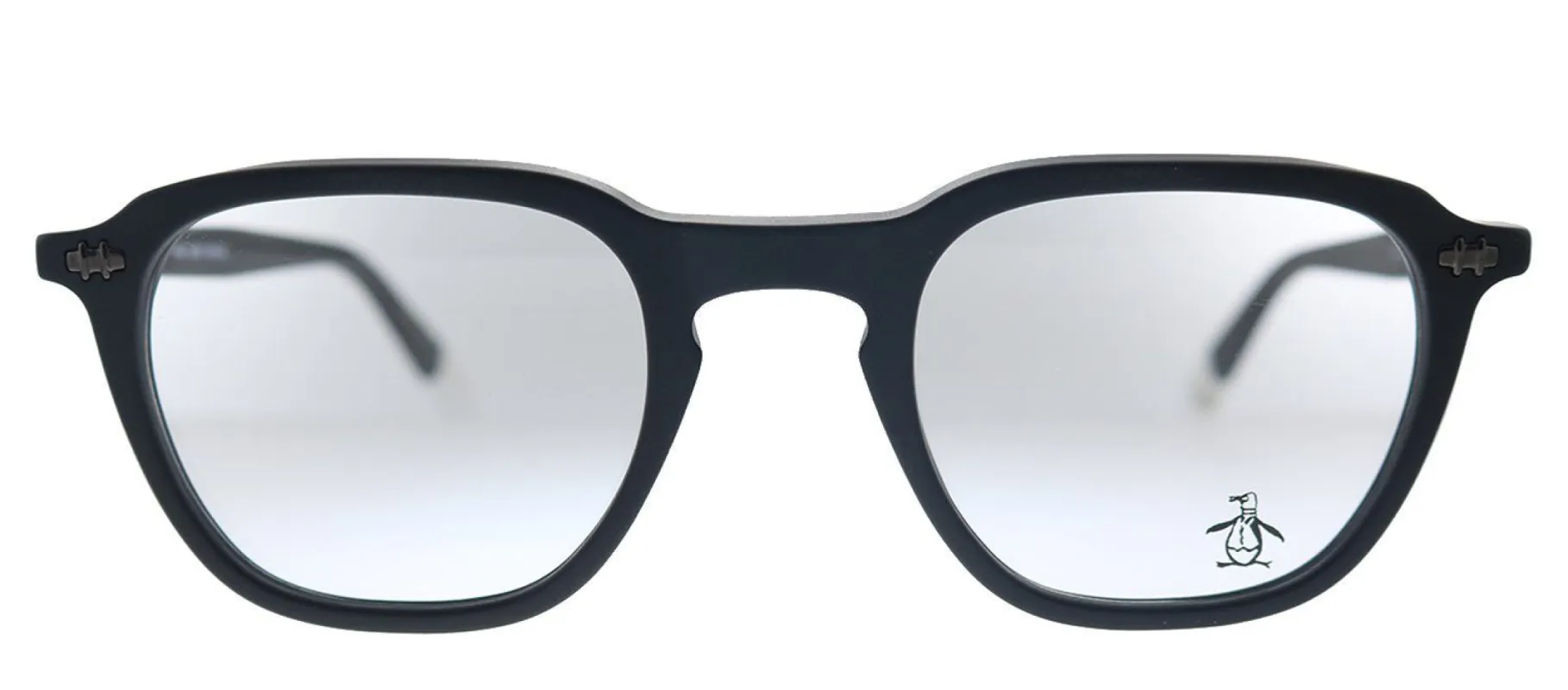 Original Penguin PE Manny BK Square Plastic Matte Black Eyeglasses with Demo Lens made by Gaffos