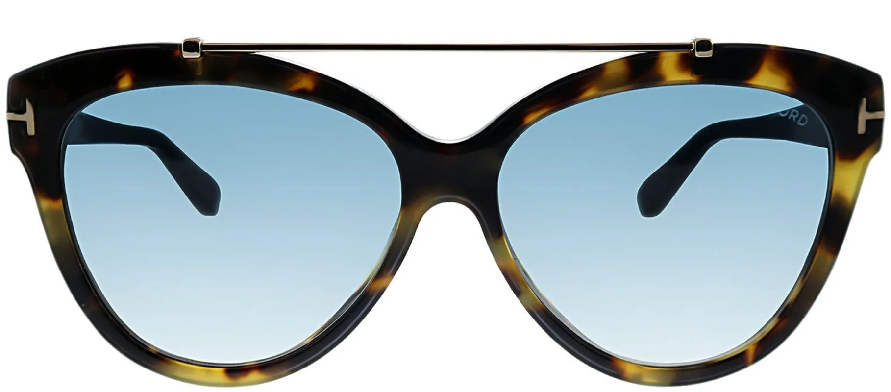 Tom Ford TF 518 56W Cat-Eye Plastic Tortoise/ Havana Sunglasses with Blue Gradient Lens sold by Gaffos