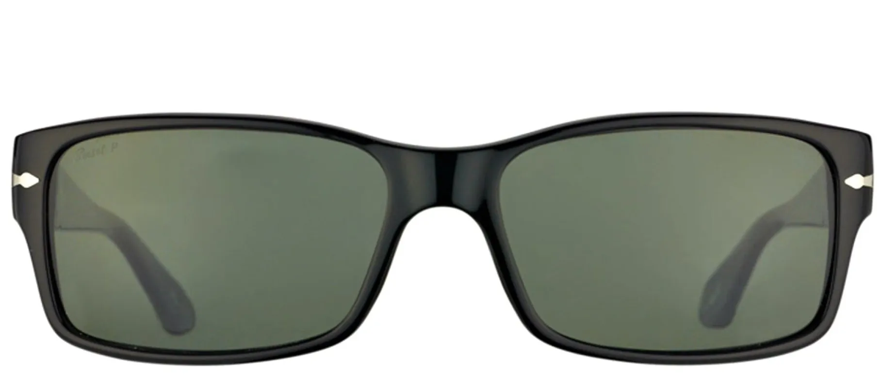 Persol PO 2803S 95/58 Rectangle Plastic Black Sunglasses with Green Polarized Lens sold by Gaffos