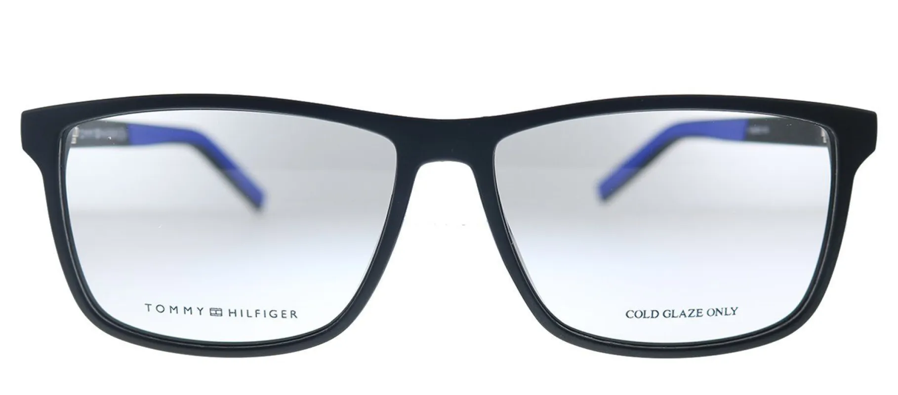 Tommy Hilfiger TH 1696 D51 Rectangle Plastic Black Blue Eyeglasses with Demo Lens made by Gaffos