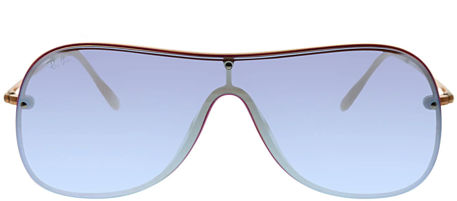 Ray-Ban RB 4311N 63611U Shield Plastic Beige Sunglasses with Violet Mirror Silver Lens sold by Gaffos