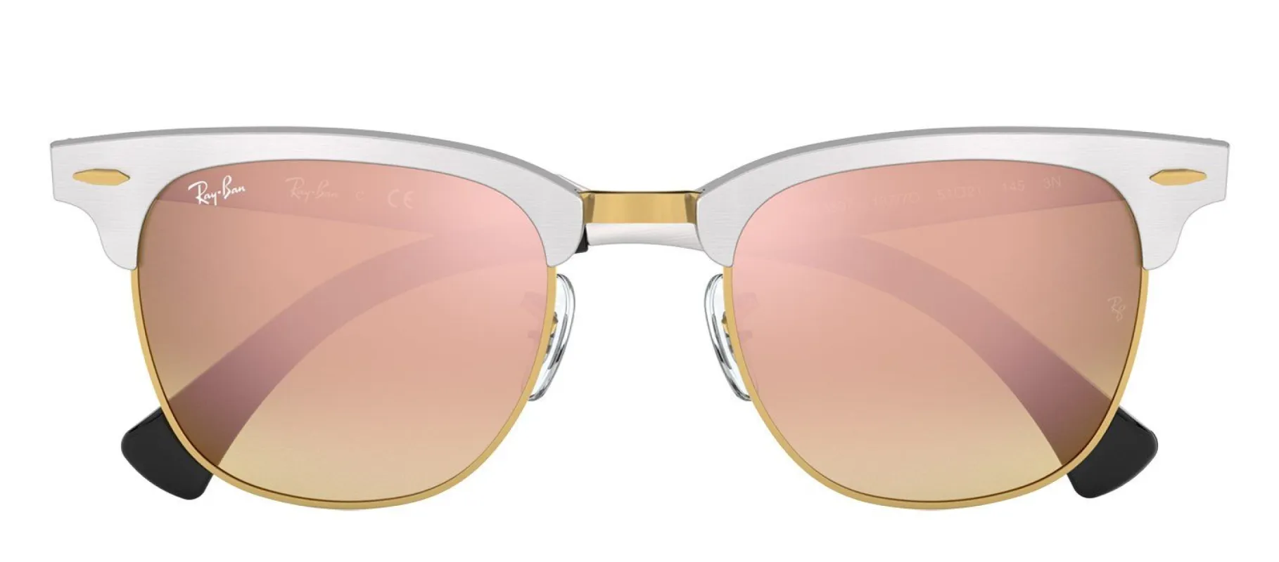 Ray-Ban RB 3507 137/7O Square Metal White Sunglasses with Pink Gradient Lens sold by Gaffos