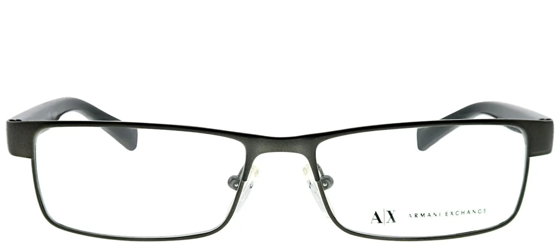 Armani Exchange AX 1009 6037 Rectangle Metal Ruthenium/ Gunmetal Eyeglasses with Demo Lens sold by Gaffos