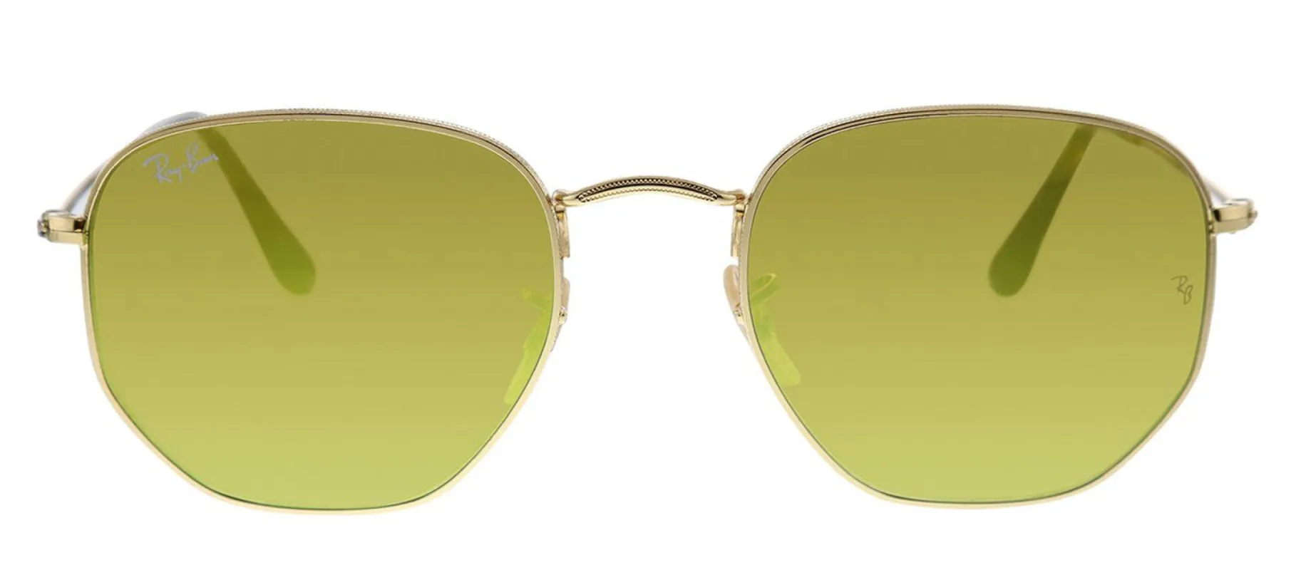 Ray-Ban RB 3548N 001/93 Geometric Metal Gold Sunglasses with Gold Flash Lens sold by Gaffos