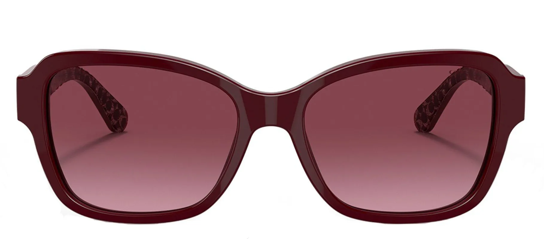 Coach L1010 HC 8232 50298H Rectangle Plastic Burgundy Sunglasses with Red Gradient Lens sold by Gaffos