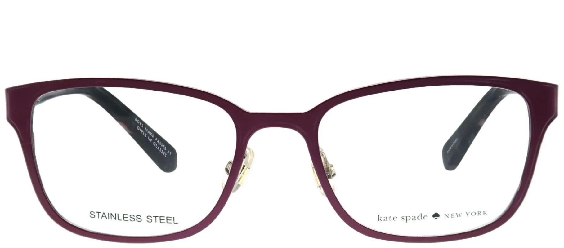 Kate Spade KS Ninette JCQ Square Metal Pink Eyeglasses with Demo Lens sold by Gaffos