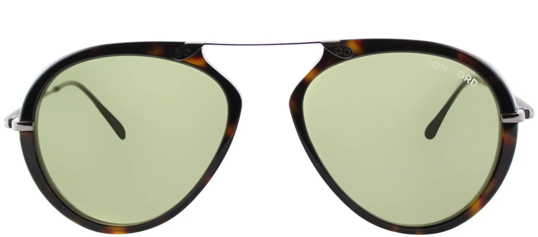 Tom Ford Arron TF 473 52N Aviator Plastic Tortoise/ Havana Sunglasses with Green Gradient Lens sold by Gaffos