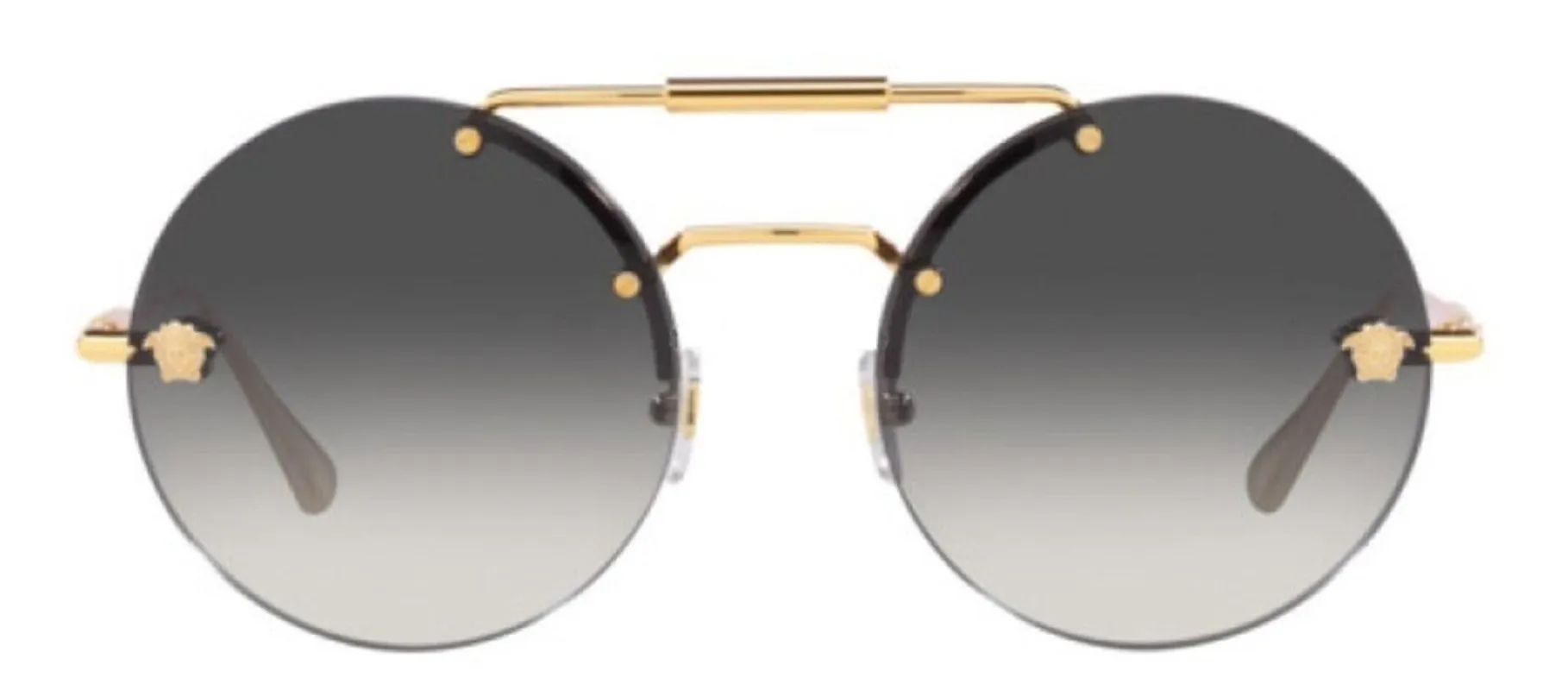 Versace VE 2244 10028G Round Metal Gold Sunglasses with Grey Gradient Lens sold by Gaffos