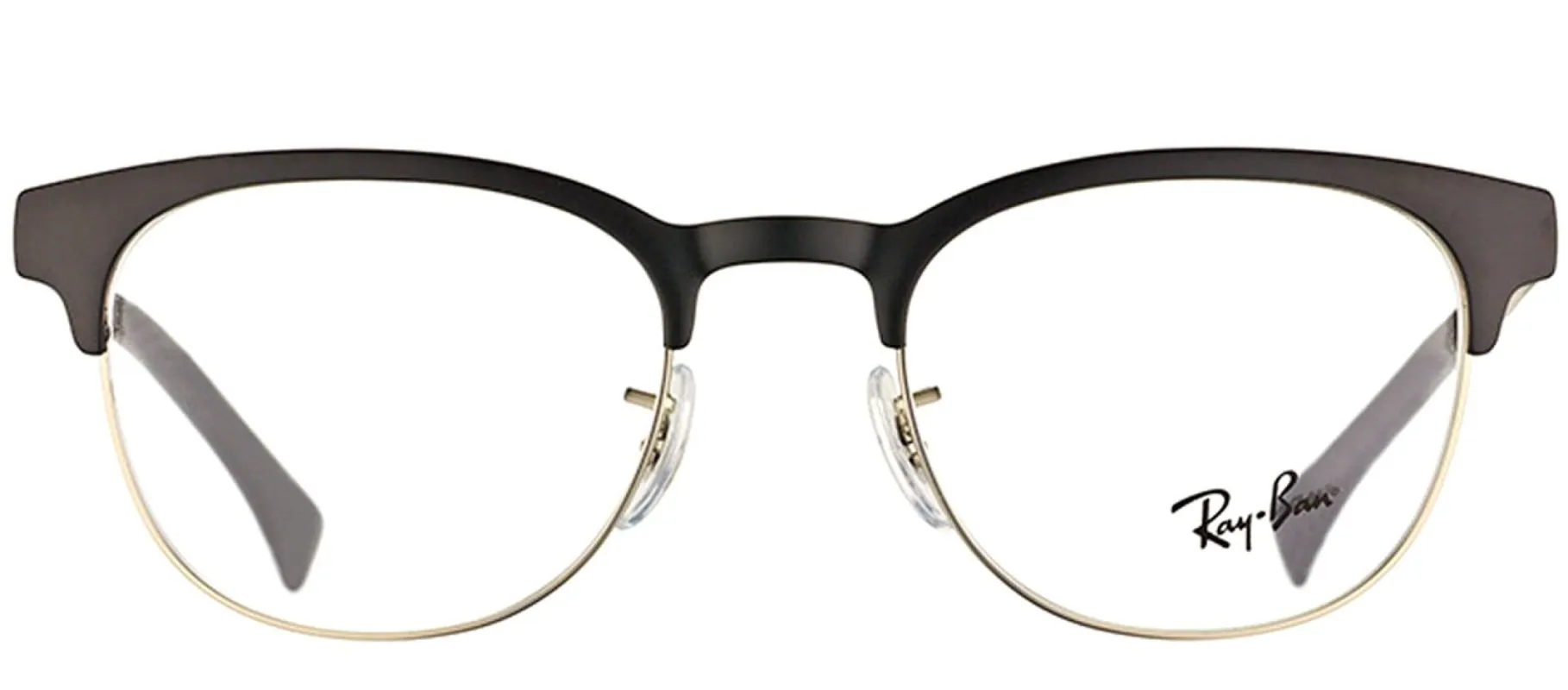 Ray-Ban RX 6317 2832 Clubmaster Metal Black Eyeglasses with Demo Lens made by Gaffos