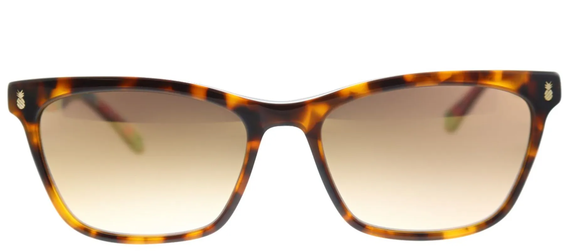 Lilly Pulitzer LP Lucca TO Rectangle Plastic Tortoise/ Havana Sunglasses with Gold Mirror Lens made by Gaffos
