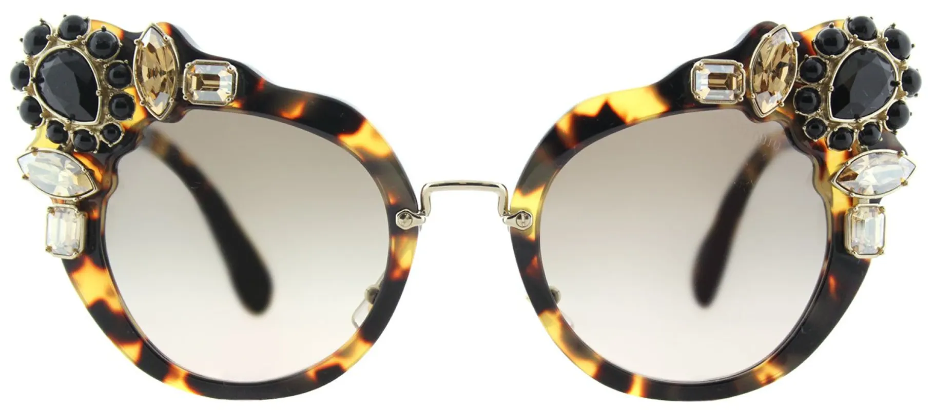 Miu Miu MU 04SS 7S03D0 Cat-Eye Plastic Tortoise/ Havana Sunglasses with Brown Gradient Lens sold by Gaffos