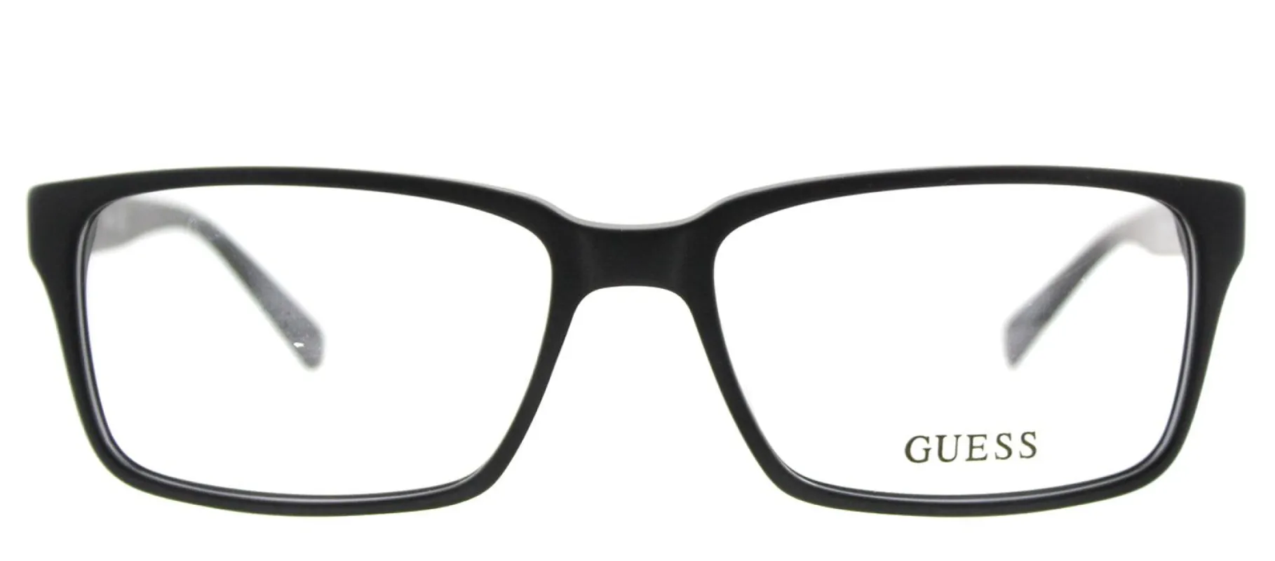 Guess GU 1843 BLK Rectangle Plastic Black Eyeglasses with Demo Lens sold by Gaffos