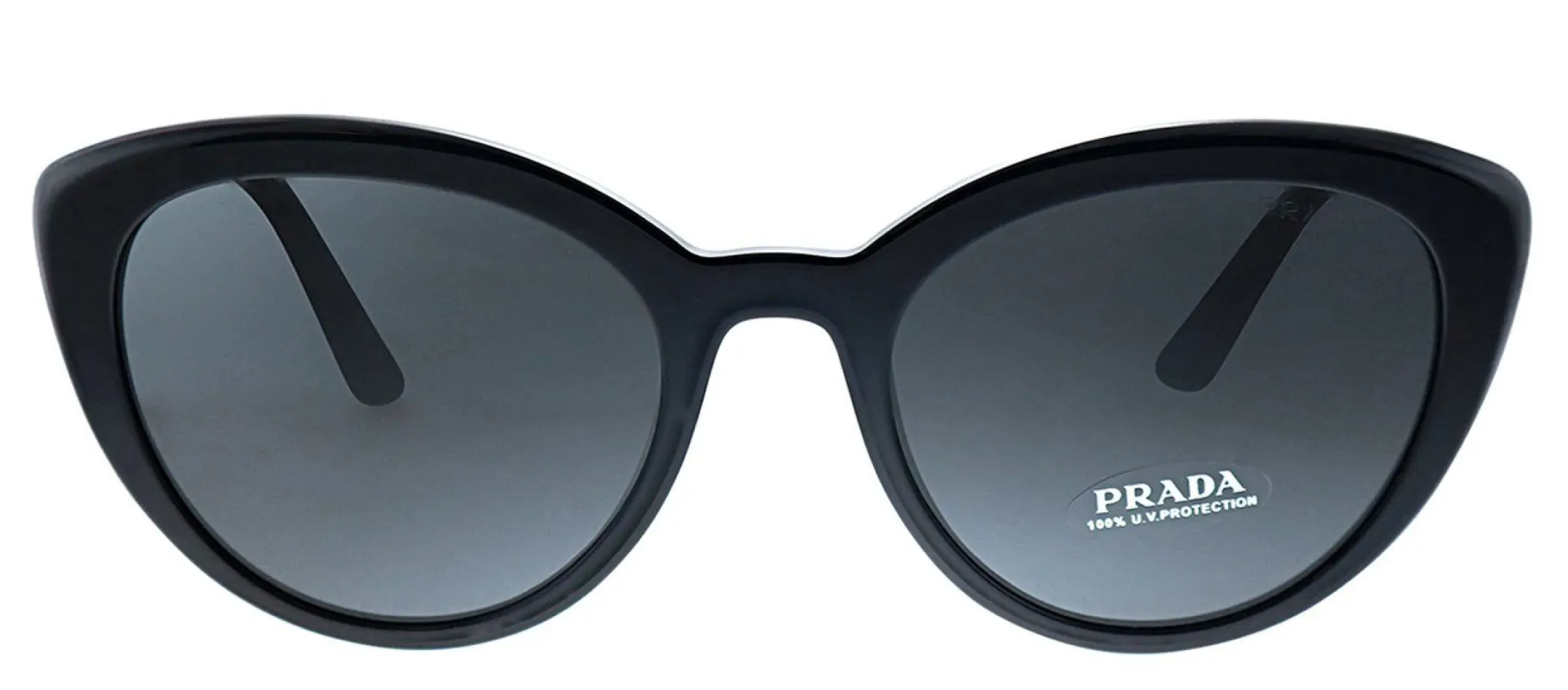 Prada PR 02VS 1AB5S0 Cat-Eye Plastic Black Sunglasses with Grey Lens sold by Gaffos