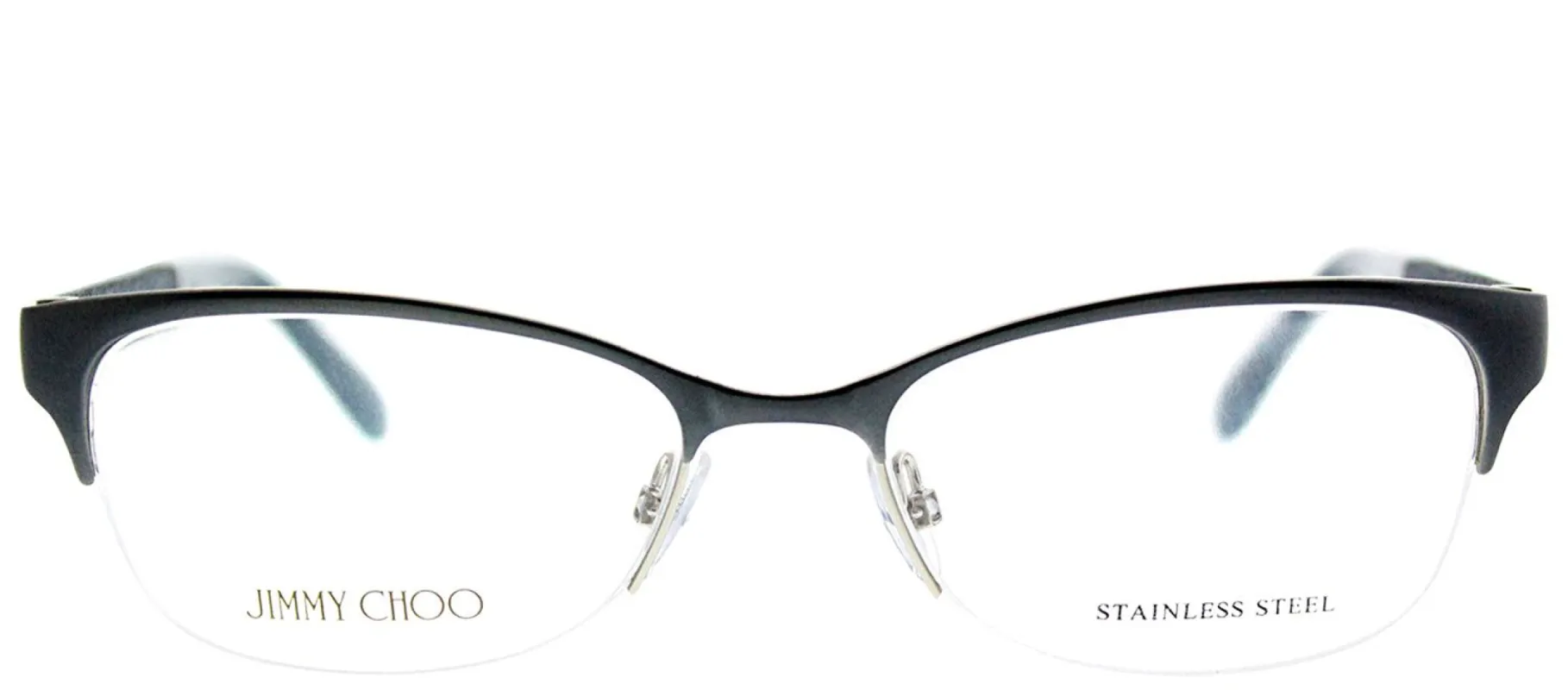 Jimmy Choo JC 106 P8H Semi-Rimless Metal Blue Eyeglasses with Demo Lens sold by Gaffos