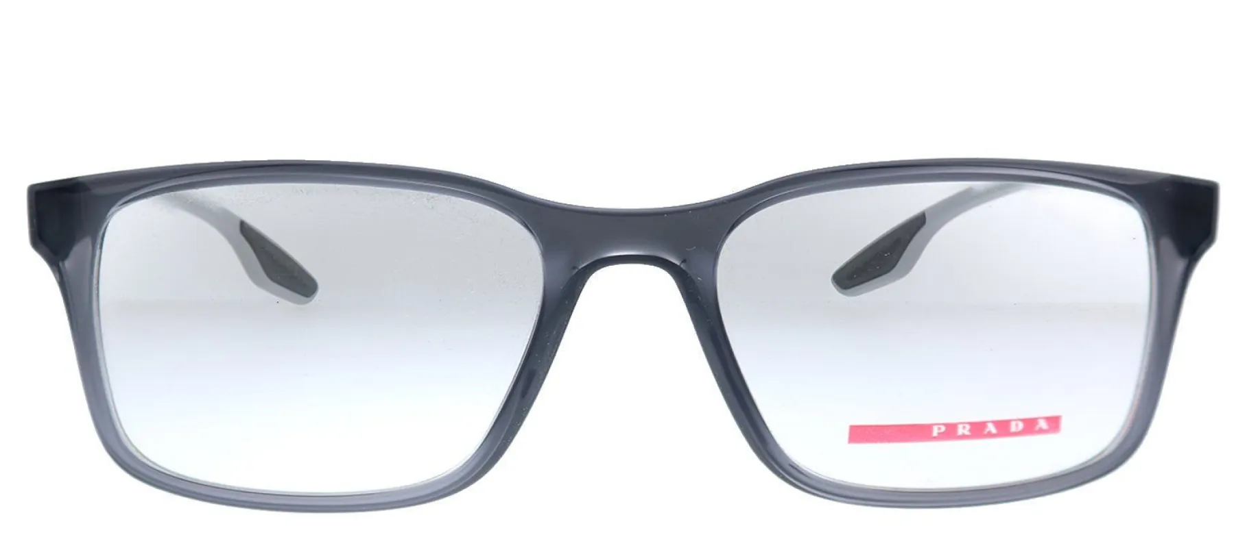 Prada Linea Rossa Lifestyle PS 01LV 01D1O1 Rectangle Plastic Grey Eyeglasses with Demo Lens made by Gaffos