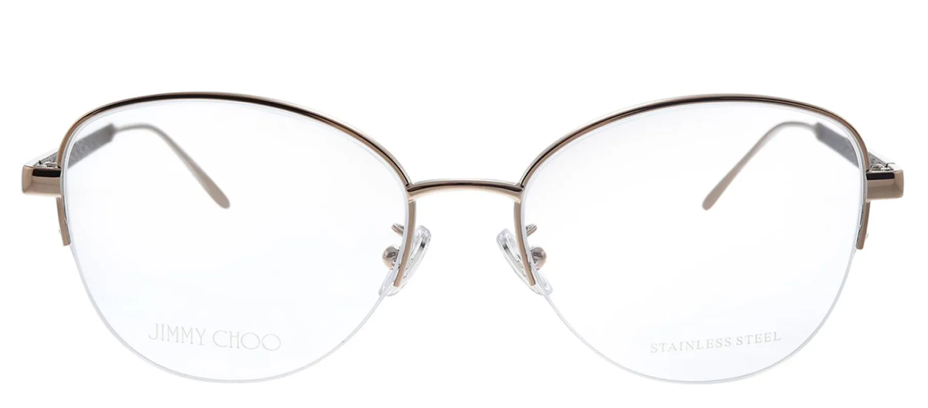 Jimmy Choo JC 235/F EWD Oval Metal Brown Eyeglasses with Demo Lens made by Gaffos